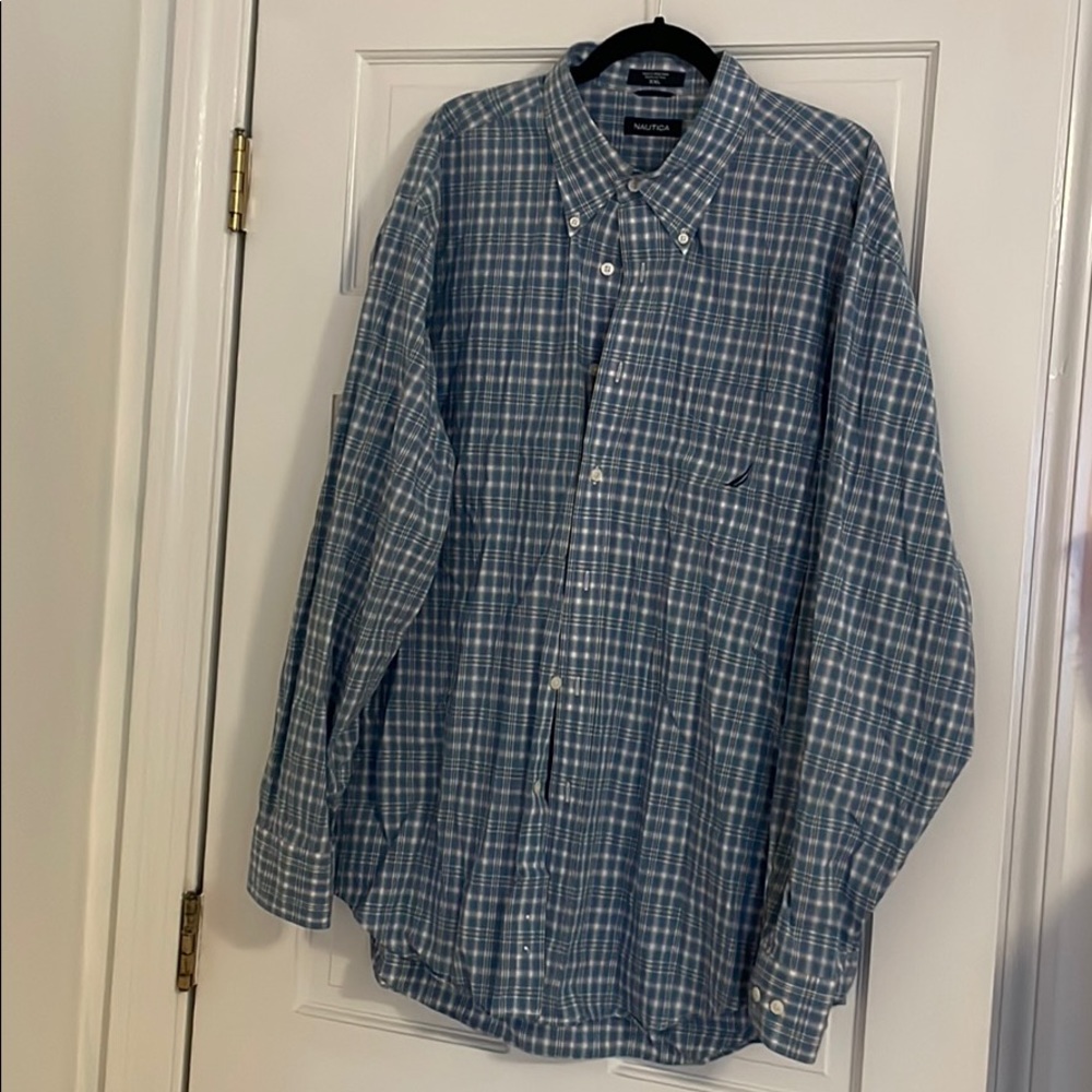 Mens Nautica Long Sleeve Button Shirt